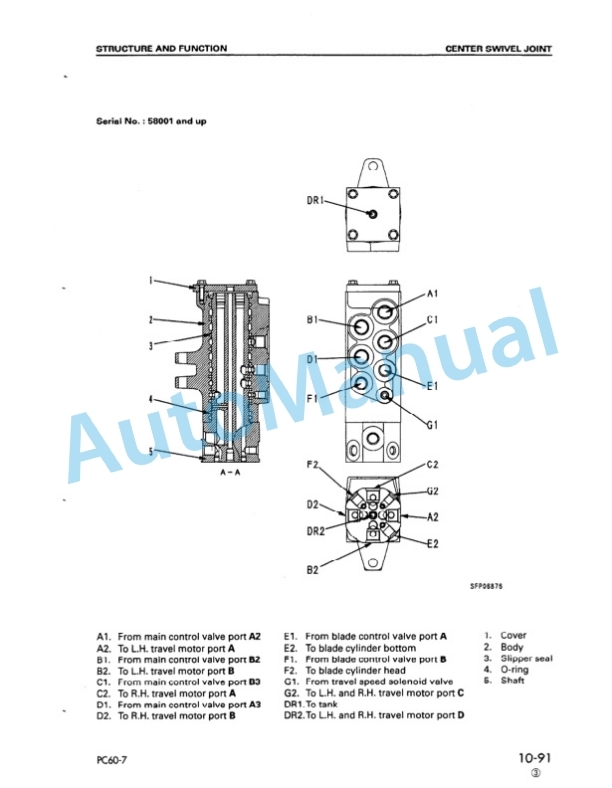 Alternative view of Komatsu PC60-7, PC60-7B Hydraulic Excavator Shop Manual SEBM010911