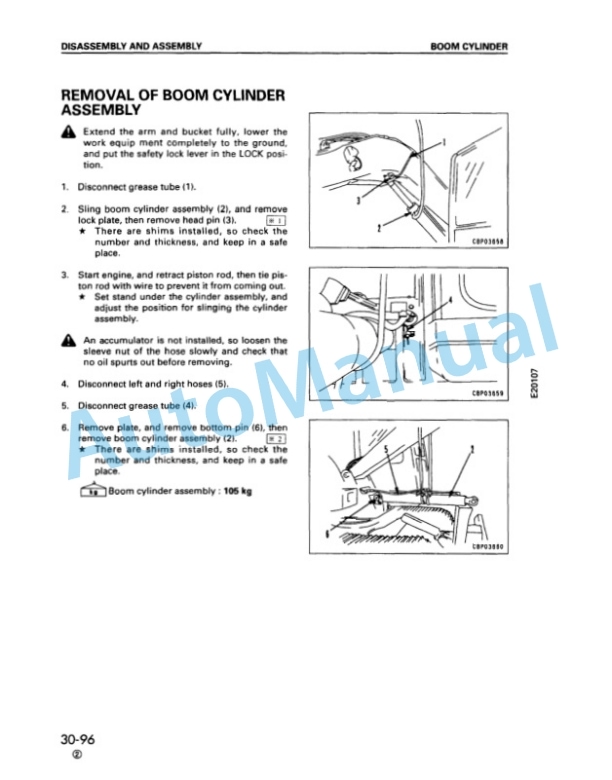 Komatsu PC60-7, PC60-7B Hydraulic Excavator Shop Manual SEBM010911 5 Komatsu PC60-7, PC60-7B Hydraulic Excavator Shop Manual SEBM010911 - Image 5