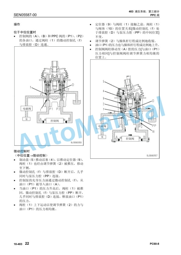 Alternative view of Komatsu PC60-8 Hydraulic Excavator Parts Manual YCBM301200