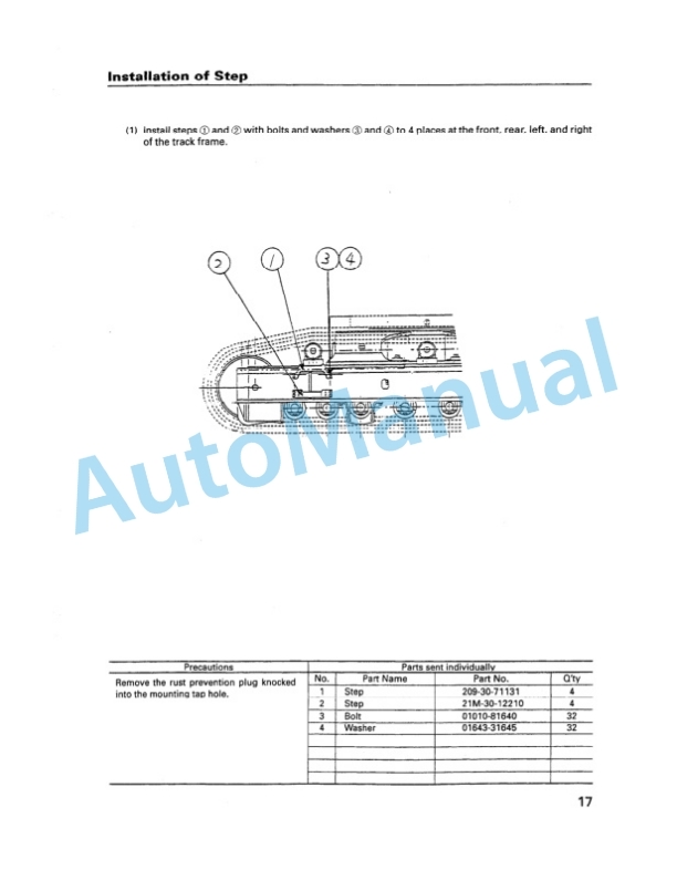 Komatsu PC600-6 Hydraulic Excavator Field Assembly Manual SEAW001700 3 Komatsu PC600-6 Hydraulic Excavator Field Assembly Manual SEAW001700 - Image 3