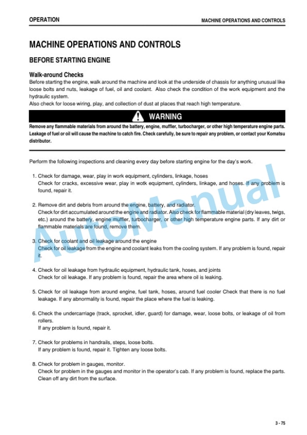 Komatsu PC600-7, PC600LC-7 Hydraulic Excavator Operation and Maintenance Manual PEN00035-02 3 Komatsu PC600-7, PC600LC-7 Hydraulic Excavator Operation and Maintenance Manual PEN00035-02 - Image 3