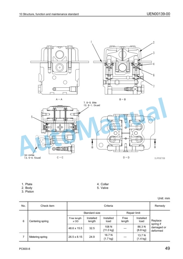 Alternative view of Komatsu PC600-8, PC600LC-8 Galeo Hydraulic Excavator Shop Manual UEN00128-01
