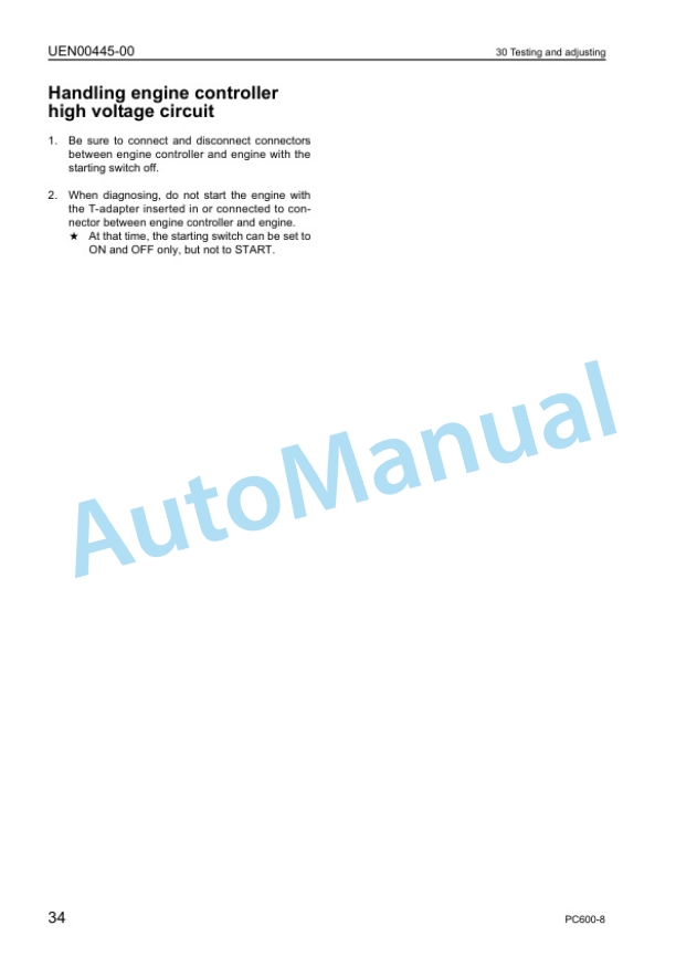 Komatsu PC600-8, PC600LC-8 Galeo Hydraulic Excavator Shop Manual UEN00128-01 3 Komatsu PC600-8, PC600LC-8 Galeo Hydraulic Excavator Shop Manual UEN00128-01 - Image 3