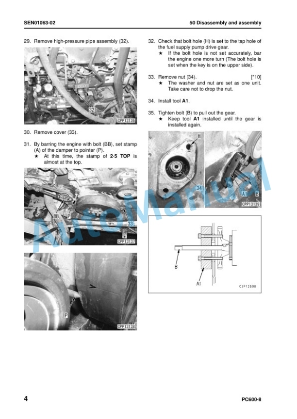 Komatsu PC600-8, PC600LC-8 Hydraulic Excavator Shop Manual SEN00128-16 5 Komatsu PC600-8, PC600LC-8 Hydraulic Excavator Shop Manual SEN00128-16 - Image 5