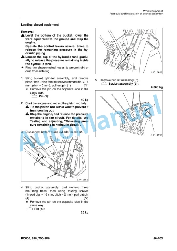 Komatsu PC600-8E0, PC600LC-8E0, PC650-8E0, PC650LC-8E0, PC700LC-8E0 Hydraulic Excavator Shop Manual SEN05377-11 5 Komatsu PC600-8E0, PC600LC-8E0, PC650-8E0, PC650LC-8E0, PC700LC-8E0 Hydraulic Excavator Shop Manual SEN05377-11 - Image 5