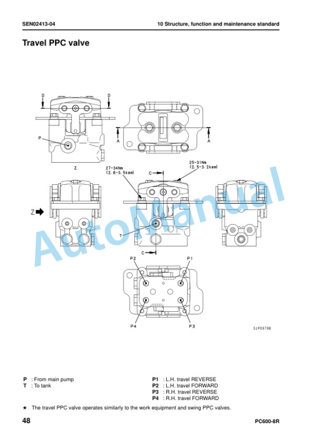 Alternative view of Komatsu PC600-8R, PC600LC-8R Hydraulic Excavator Shop Manual SEN02402-16