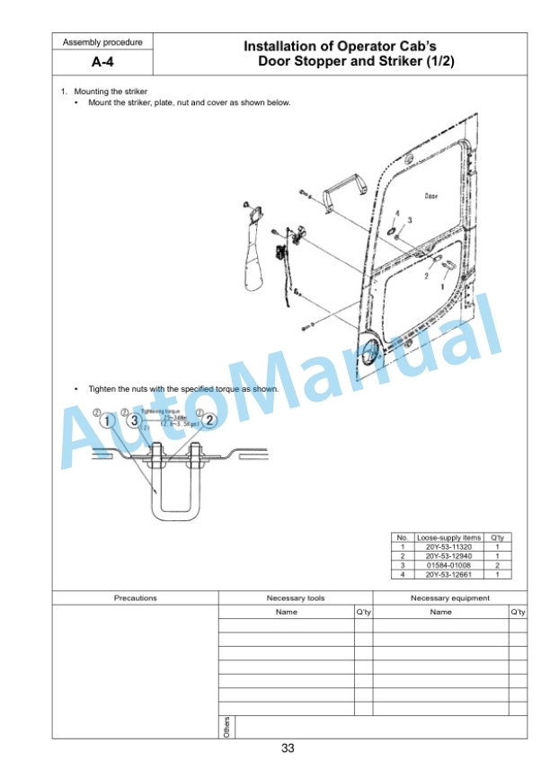 Komatsu PC600-8R1, PC600LC-8R1, PC700LC-8R Hydraulic Excavator Field Assembly Manual GEN00103-03 2 Komatsu PC600-8R1, PC600LC-8R1, PC700LC-8R Hydraulic Excavator Field Assembly Manual GEN00103-03 - Image 2