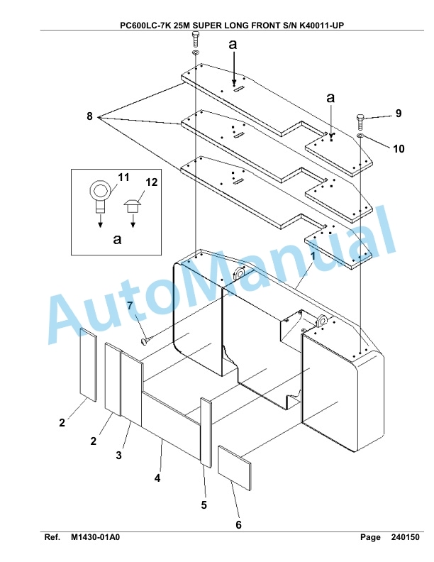 Komatsu PC600LC-7K 25M Super Long Front Hydraulic Excavator Parts Manual K40011-UP 2 Komatsu PC600LC-7K 25M Super Long Front Hydraulic Excavator Parts Manual K40011-UP-2