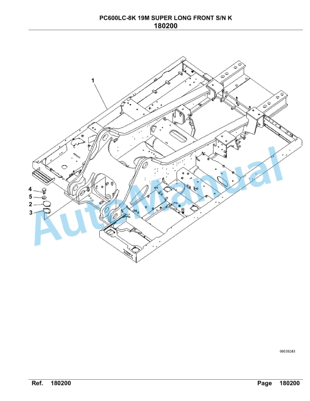 Komatsu PC600LC-8K 19M Super Long Front Hydraulic Excavator Parts Manual K180200