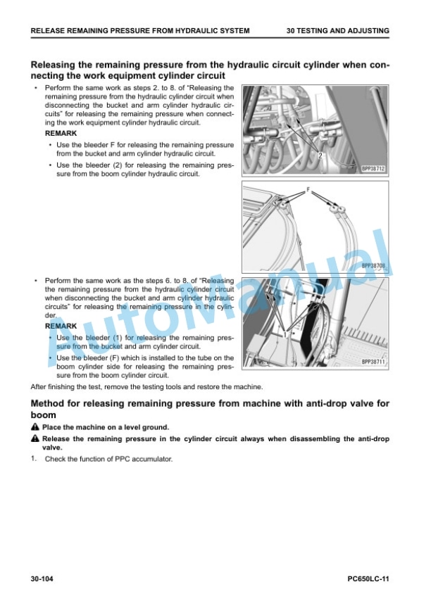Alternative view of Komatsu PC650LC-11 Hydraulic Excavator Shop Manual SEN06603-11