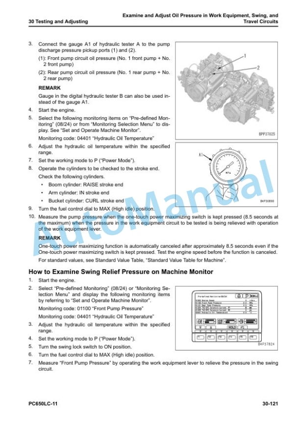 Alternative view of Komatsu PC650LC-11 Hydraulic Excavator Shop Manual SEN06603-17
