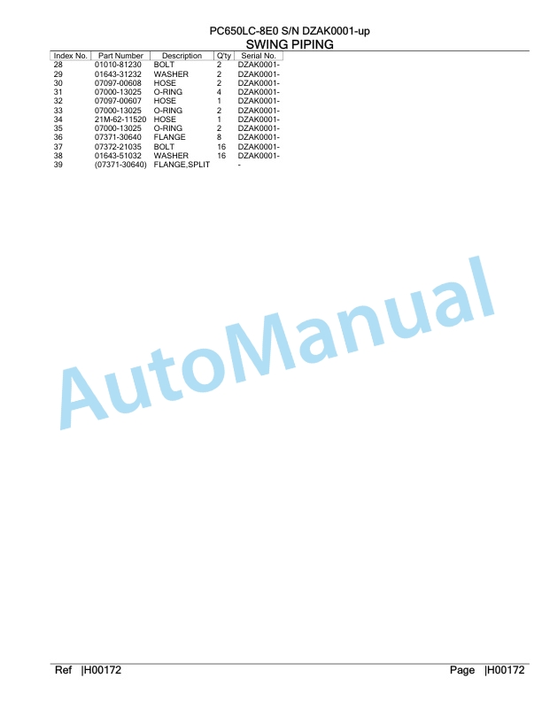 Komatsu PC650LC-8E0 Hydraulic Excavator Parts Manual DZAK0001-UP 3 Komatsu PC650LC-8E0 Hydraulic Excavator Parts Manual DZAK0001-UP-3