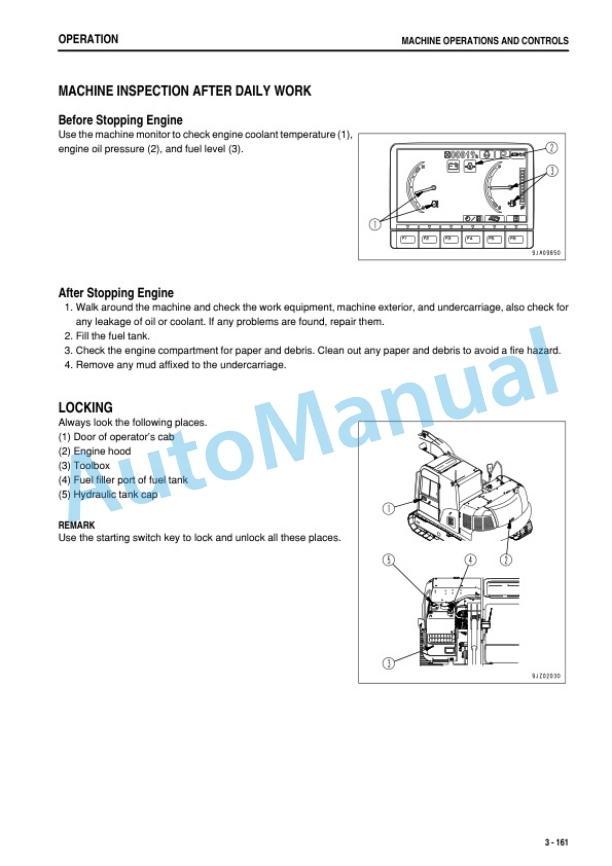 Komatsu PC70-8 Hydraulic Excavator Operation and Maintenance Manual PEN00808-06-4