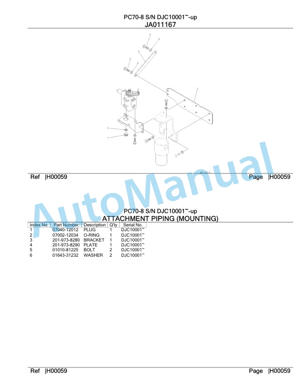 Komatsu PC70-8 Hydraulic Excavator Parts Manual DJC10001-UP 2 Komatsu PC70-8 Hydraulic Excavator Parts Manual DJC10001-UP-2