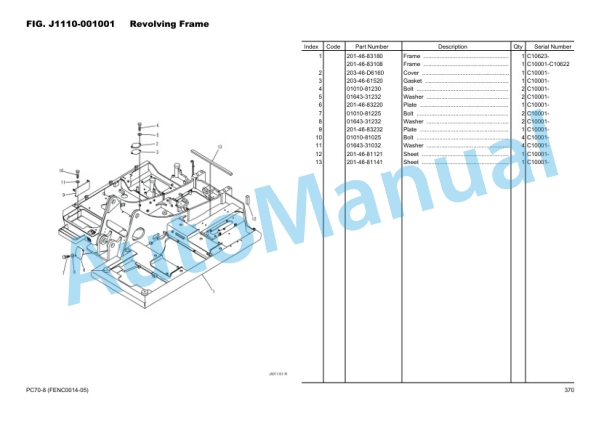 Komatsu PC70-8 Hydraulic Excavator Parts Manual FENC0014-05 4 Komatsu PC70-8 Hydraulic Excavator Parts Manual FENC0014-05 - Image 4