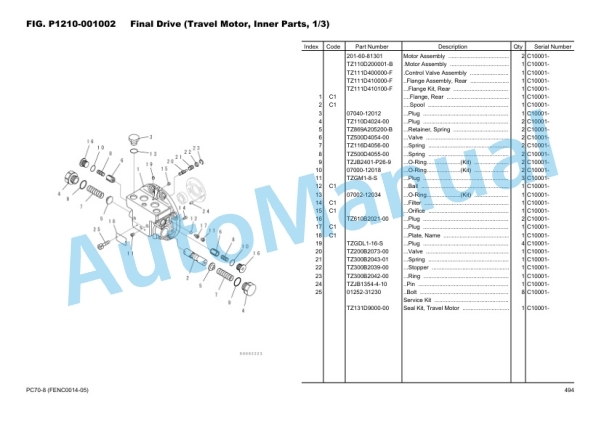 Komatsu PC70-8 Hydraulic Excavator Parts Manual FENC0014-05 5 Komatsu PC70-8 Hydraulic Excavator Parts Manual FENC0014-05 - Image 5
