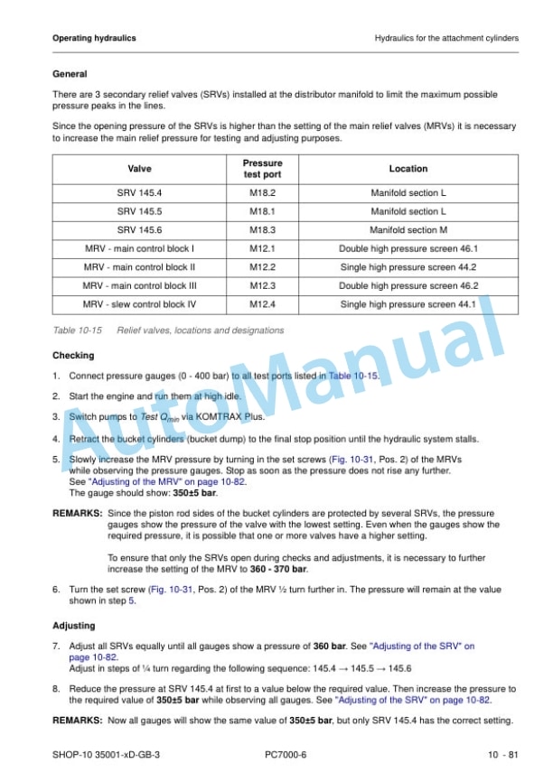 Alternative view of Komatsu PC7000-6 Hydraulic Mining Shovel Shop Manual 35001-xD-GB-3