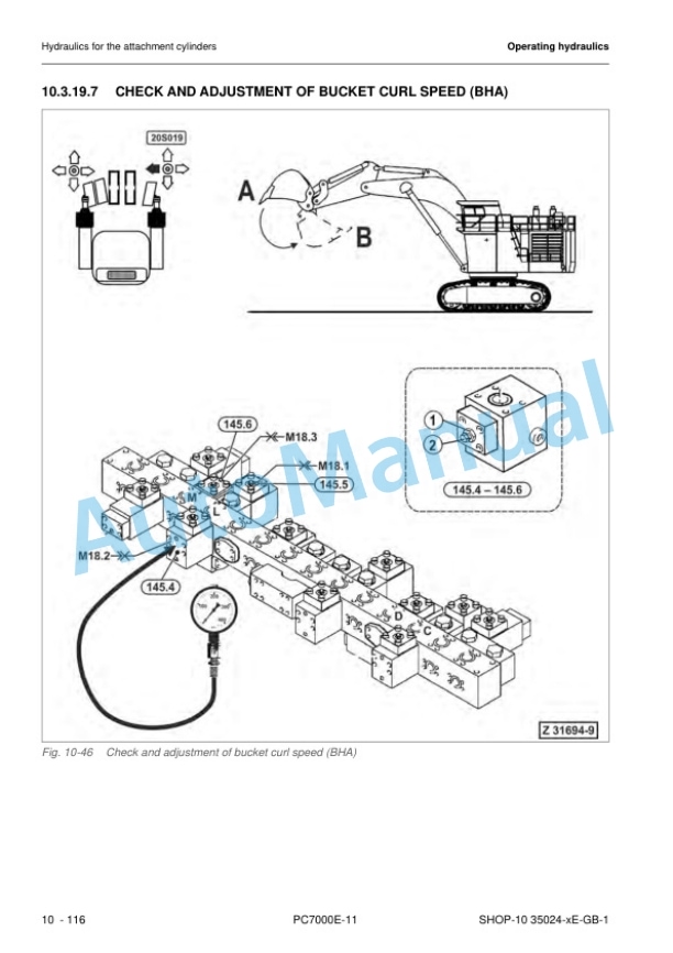 Alternative view of Komatsu PC7000E-11 Hydraulic Mining Shovel Shop Manual 35024-xE-GB-1