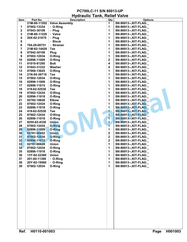 Komatsu PC700LC-11 Hydraulic Excavator Parts Manual 80013-UP 2 Komatsu PC700LC-11 Hydraulic Excavator Parts Manual 80013-UP-2