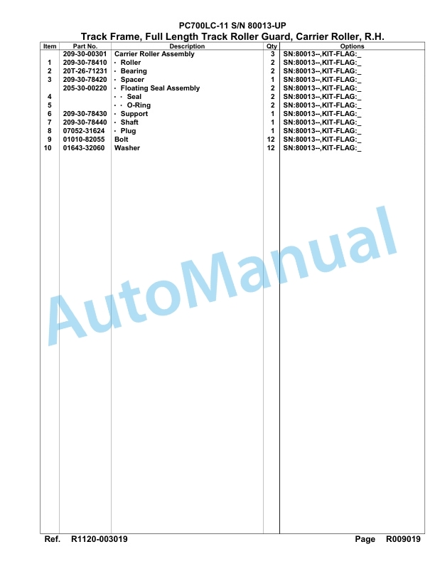 Komatsu PC700LC-11 Hydraulic Excavator Parts Manual 80013-UP 5 Komatsu PC700LC-11 Hydraulic Excavator Parts Manual 80013-UP-5