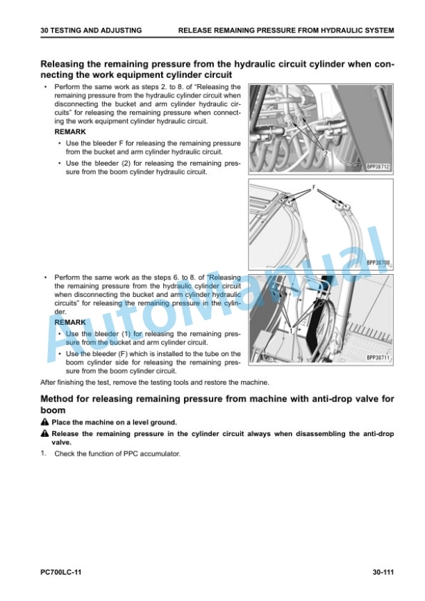 Alternative view of Komatsu PC700LC-11 Hydraulic Excavator Shop Manual SEN06700-08