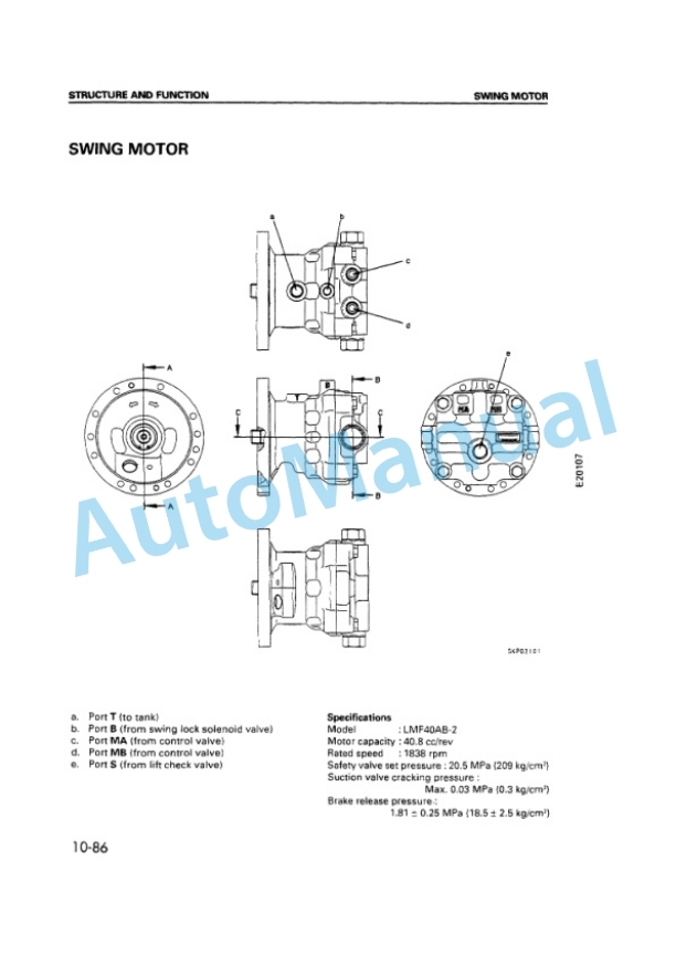 Komatsu PC71 Hydraulic Excavator Shop Manual 2 Komatsu PC71 Hydraulic Excavator Shop Manual-2