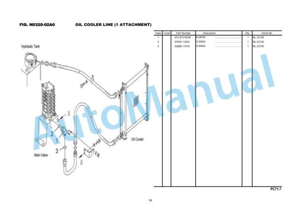 Alternative view of Komatsu PC71 Parts Manual KIPLINDPRBA0001