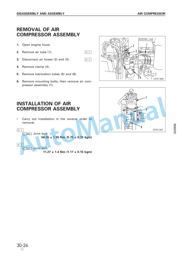 Komatsu PC750-6, PC800-6 Hydraulic Excavator Shop Manual SEBM008707 4 Komatsu PC750-6, PC800-6 Hydraulic Excavator Shop Manual SEBM008707-4