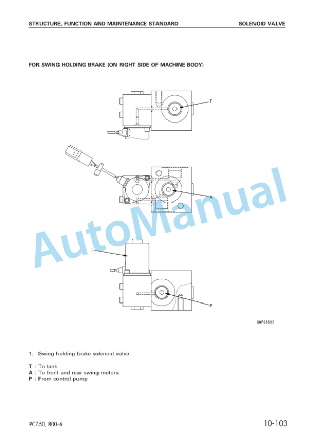 Alternative view of Komatsu PC750-6, PC800-6 Hydraulic Excavator Shop Manual SEBM025306