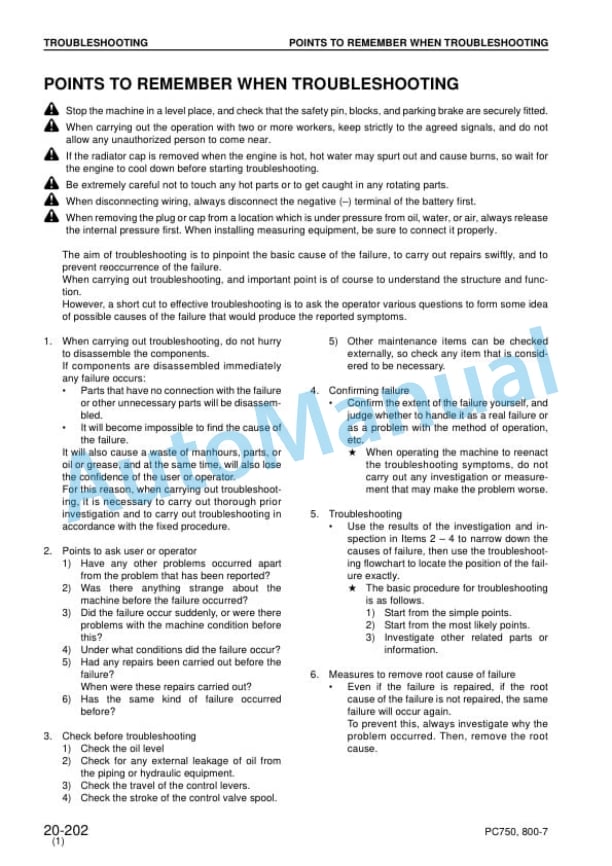 Komatsu PC750-7, PC800-7 Hydraulic Excavator Shop Manual SEBM031313 3 Komatsu PC750-7, PC800-7 Hydraulic Excavator Shop Manual SEBM031313 - Image 3