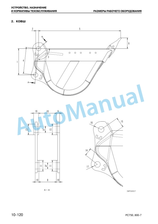 Alternative view of Komatsu PC750-7, PC800-7 Hydraulic Excavator Shop Manual SRU00004-00