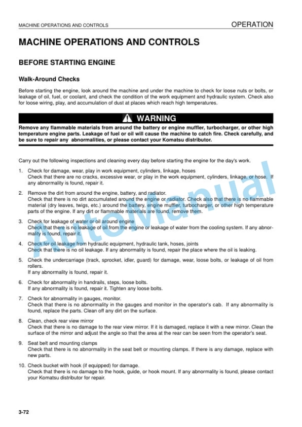Komatsu PC750LC-7K, PC750SE-7K Hydraulic Excavator Operation and Maintenance Manual UEAM002901 3 Komatsu PC750LC-7K, PC750SE-7K Hydraulic Excavator Operation and Maintenance Manual UEAM002901 - Image 3
