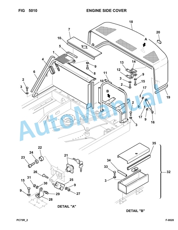 Komatsu PC75R-2 Hydraulic Excavator Parts Manual 22E5200001-up 3 Komatsu PC75R-2 Hydraulic Excavator Parts Manual 22E5200001-up-3
