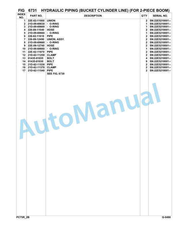 Komatsu PC75R-2 Hydraulic Excavator Parts Manual 22E5210001-up 5 Komatsu PC75R-2 Hydraulic Excavator Parts Manual 22E5210001-up-5