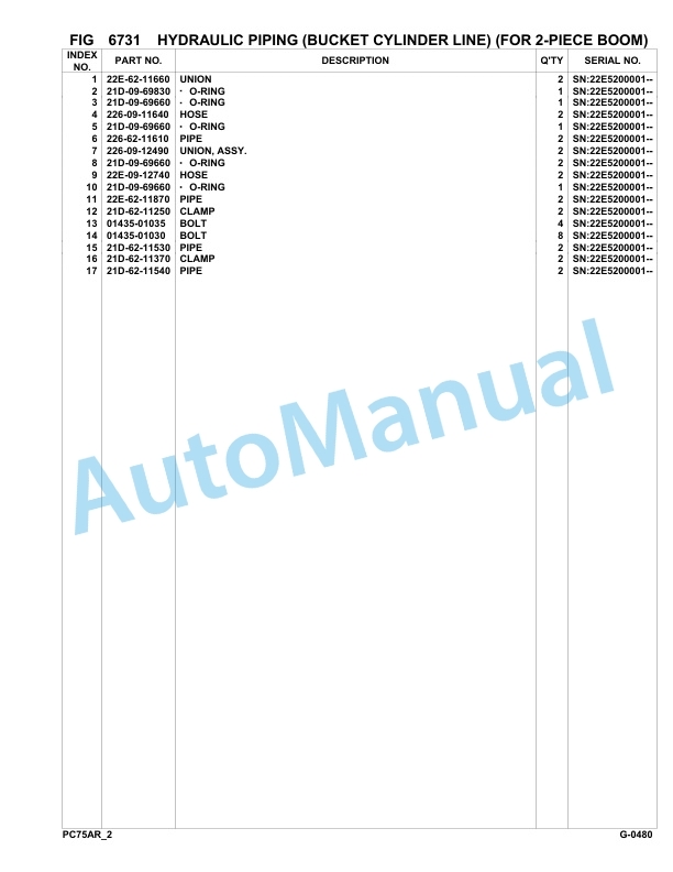 Komatsu PC75R-2 USA Hydraulic Excavator Parts Manual 22E5200001-up 5 Komatsu PC75R-2 USA Hydraulic Excavator Parts Manual 22E5200001-up-5