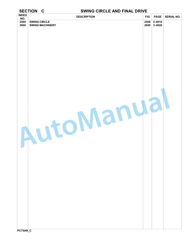 Komatsu PC75R-2 USA Hydraulic Excavator Parts Manual 22E5210500-UP 2 Komatsu PC75R-2 USA Hydraulic Excavator Parts Manual 22E5210500-UP-2