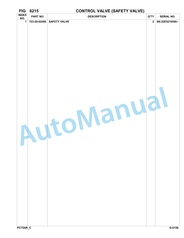 Komatsu PC75R-2 USA Hydraulic Excavator Parts Manual 22E5210500-UP 4 Komatsu PC75R-2 USA Hydraulic Excavator Parts Manual 22E5210500-UP-4