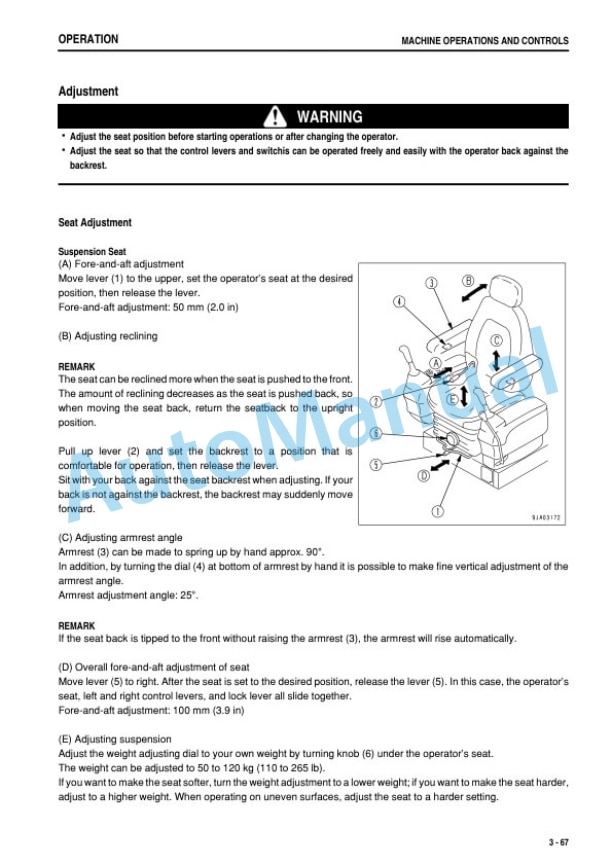 Komatsu PC78MR-6 Galeo Hydraulic Excavator Operation and Maintenance Manual PEN00201-00 3 Komatsu PC78MR-6 Galeo Hydraulic Excavator Operation and Maintenance Manual PEN00201-00 - Image 3