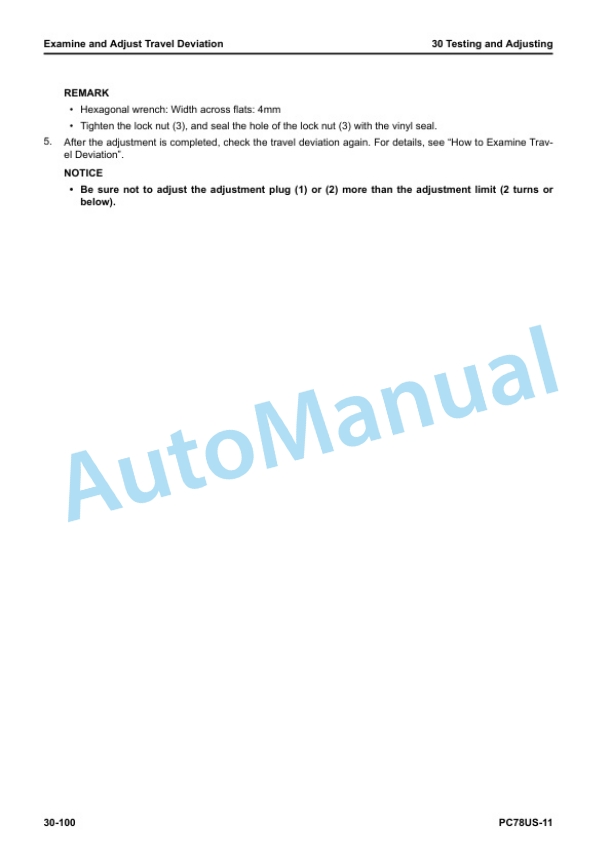 Alternative view of Komatsu PC78US-11 Hydraulic Excavator Shop Manual SEN06844-C8