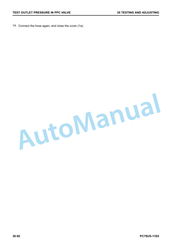 Alternative view of Komatsu PC78US-11E0 Hydraulic Excavator Shop Manual SEN06854-02