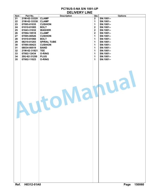 Komatsu PC78US-5-NA Parts Manual 2 Komatsu PC78US-5-NA Parts Manual-2