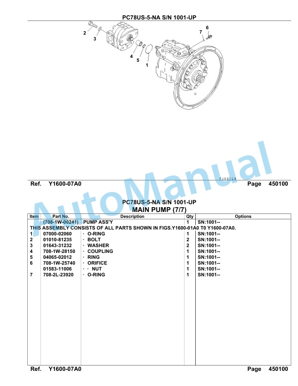 Komatsu PC78US-5-NA Parts Manual 5 Komatsu PC78US-5-NA Parts Manual-5