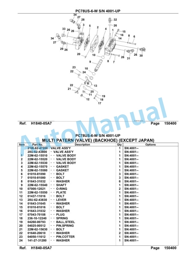 Komatsu PC78US-6-W Parts Manual 2 Komatsu PC78US-6-W Parts Manual-2