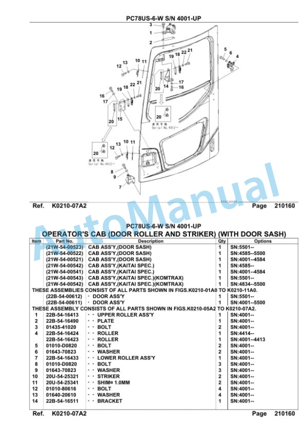 Komatsu PC78US-6-W Parts Manual 5 Komatsu PC78US-6-W Parts Manual-5