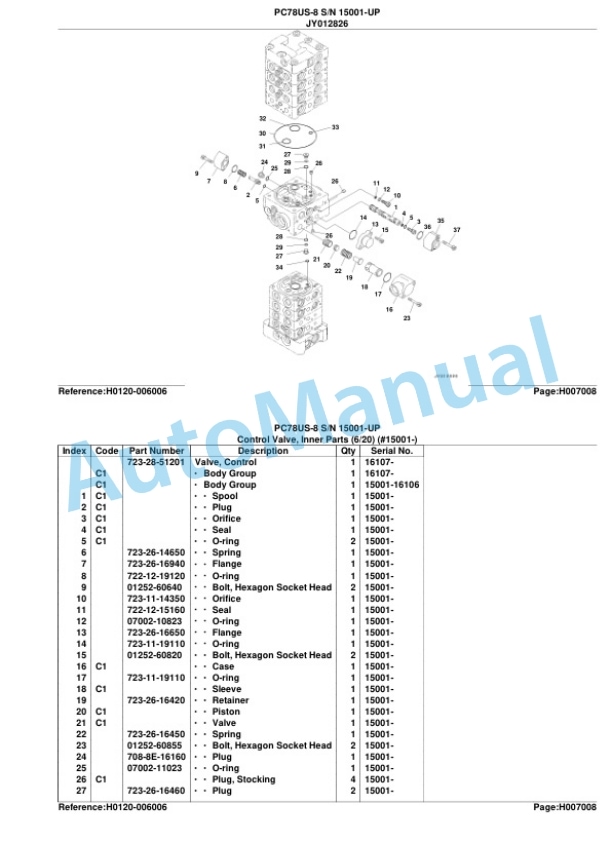 Komatsu PC78US-8 Parts Manual 2 Komatsu PC78US-8 Parts Manual-2