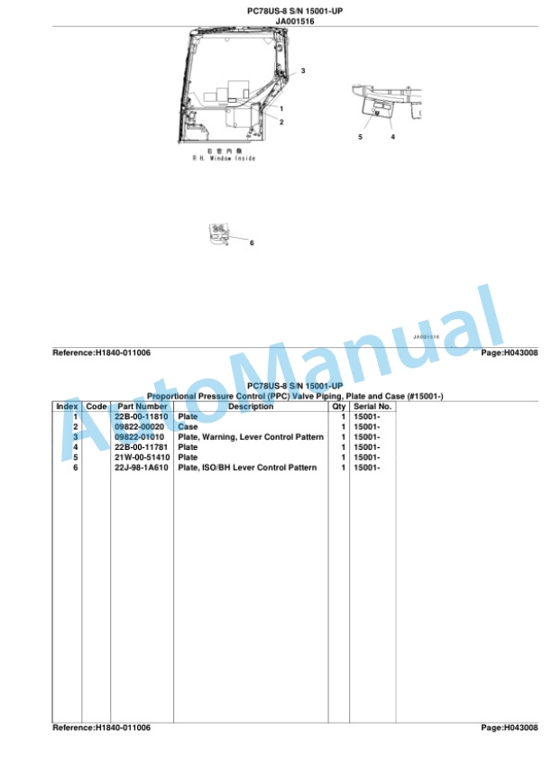 Komatsu PC78US-8 Parts Manual 3 Komatsu PC78US-8 Parts Manual-3
