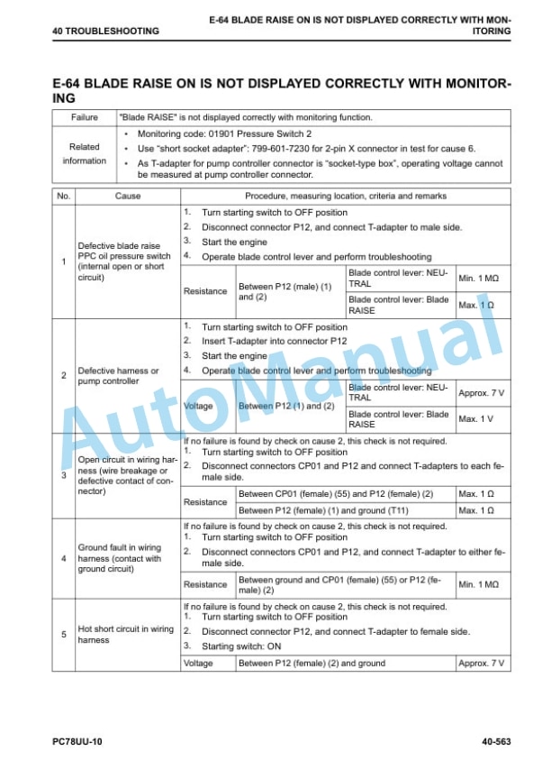Komatsu PC78UU-10 Hydraulic Excavator Shop Manual SEN06659-00 4 Komatsu PC78UU-10 Hydraulic Excavator Shop Manual SEN06659-00 - Image 4