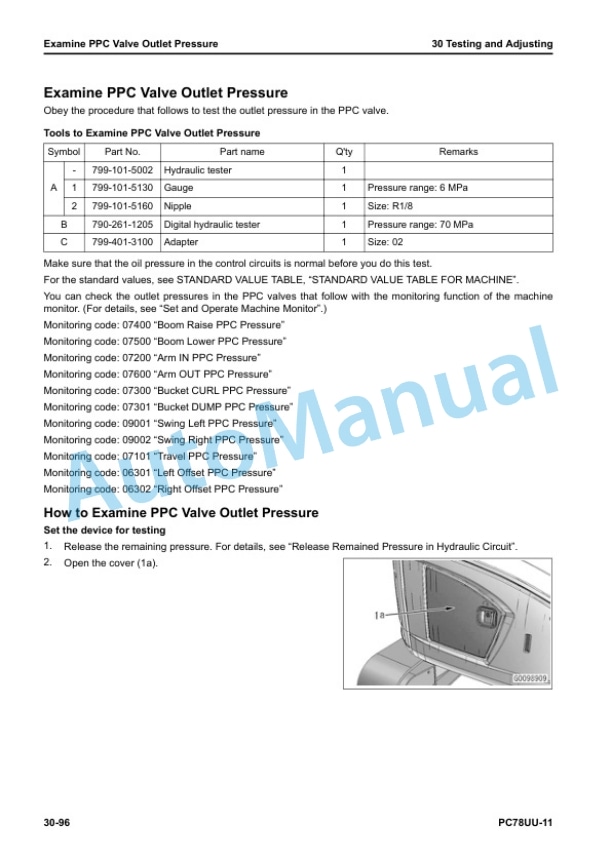 Alternative view of Komatsu PC78UU-11 Hydraulic Excavator Shop Manual SEN06960-00