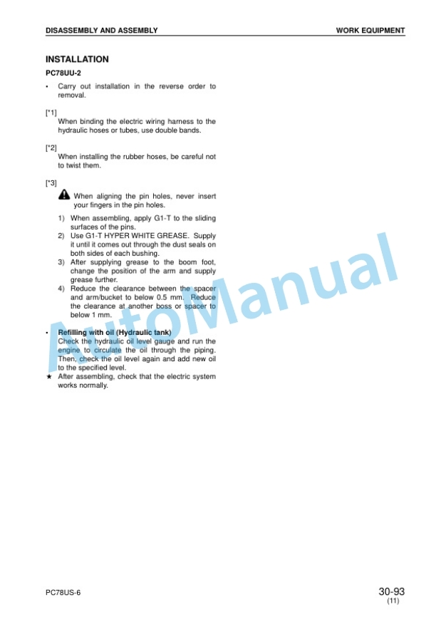 Komatsu PC78UU-6, PC78US-6 Hydraulic Excavator Shop Manual SEBM025118 5 Komatsu PC78UU-6, PC78US-6 Hydraulic Excavator Shop Manual SEBM025118 - Image 5