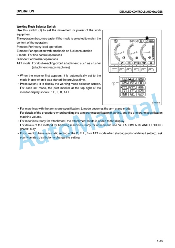 Alternative view of Komatsu PC78UU-8 Hydraulic Excavator Operation and Maintenance Manual TEN00527-05